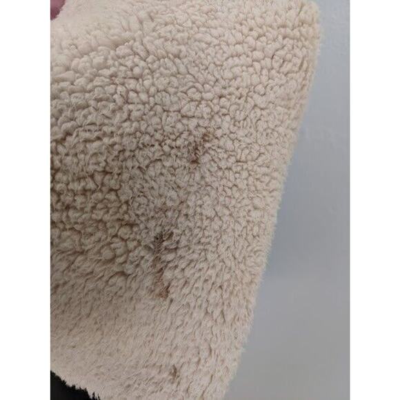 Free People Size XS Double Breasted Teddy Coat Tan Wide Collar Winter Jacket - Picture 4 of 12